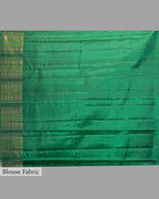 BOTTLE GREEN KANJEEVARAM SILK SAREE WITH CHATAI WEAVE