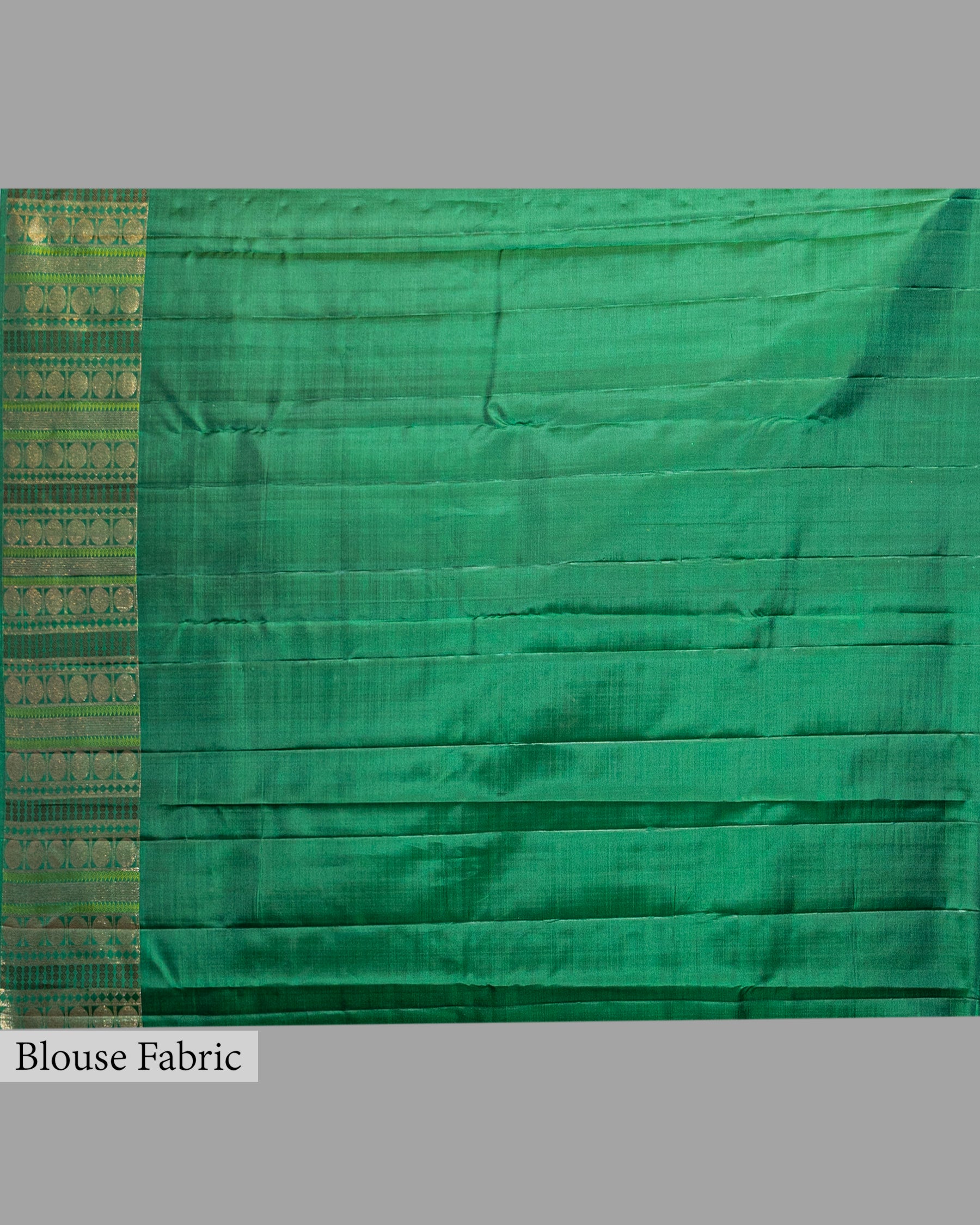 BOTTLE GREEN KANJEEVARAM SILK SAREE WITH CHATAI WEAVE