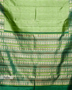 BOTTLE GREEN KANJEEVARAM SILK SAREE WITH CHATAI WEAVE