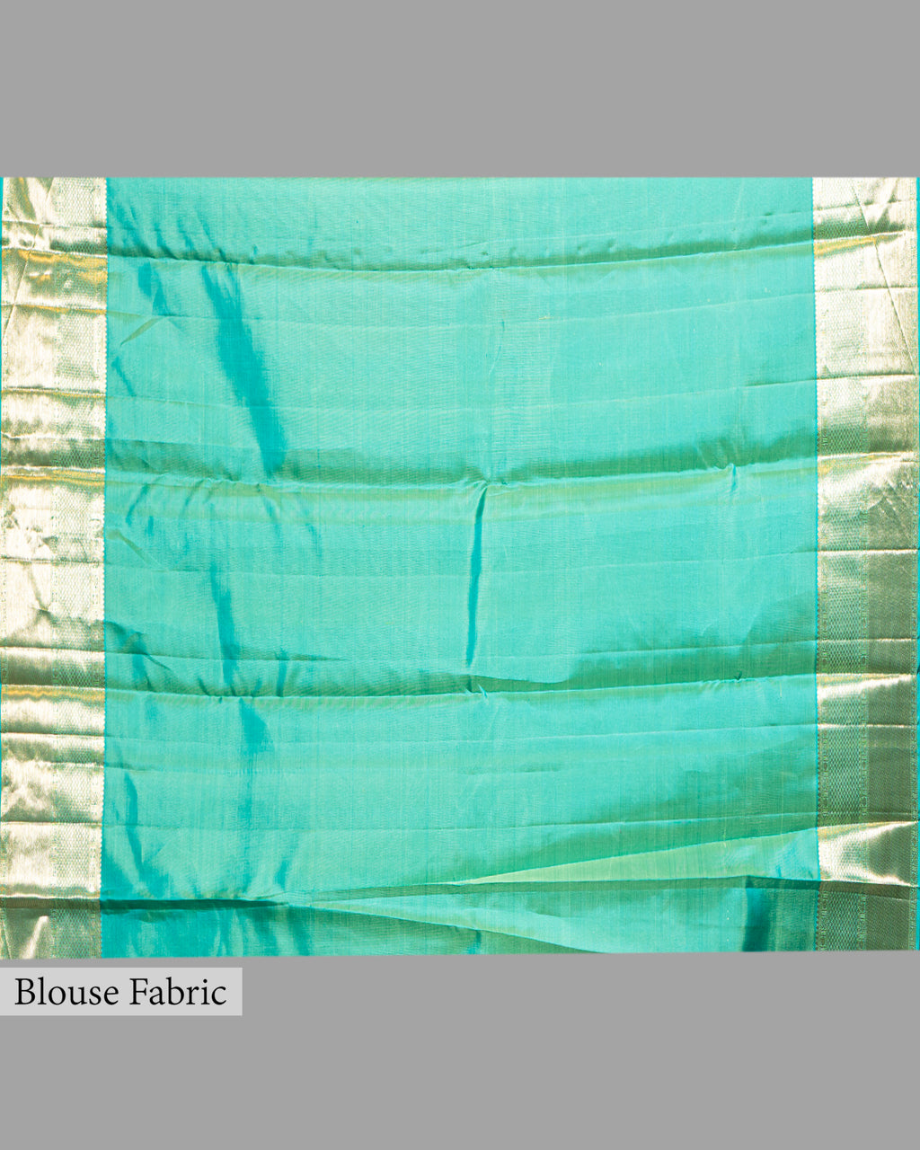 AQUA KANJEEVARAM SILK SAREE WITH LAGDI-PATTA CHATAI BORDER