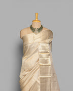 IVORY KANJEEVARAM SILK SAREE