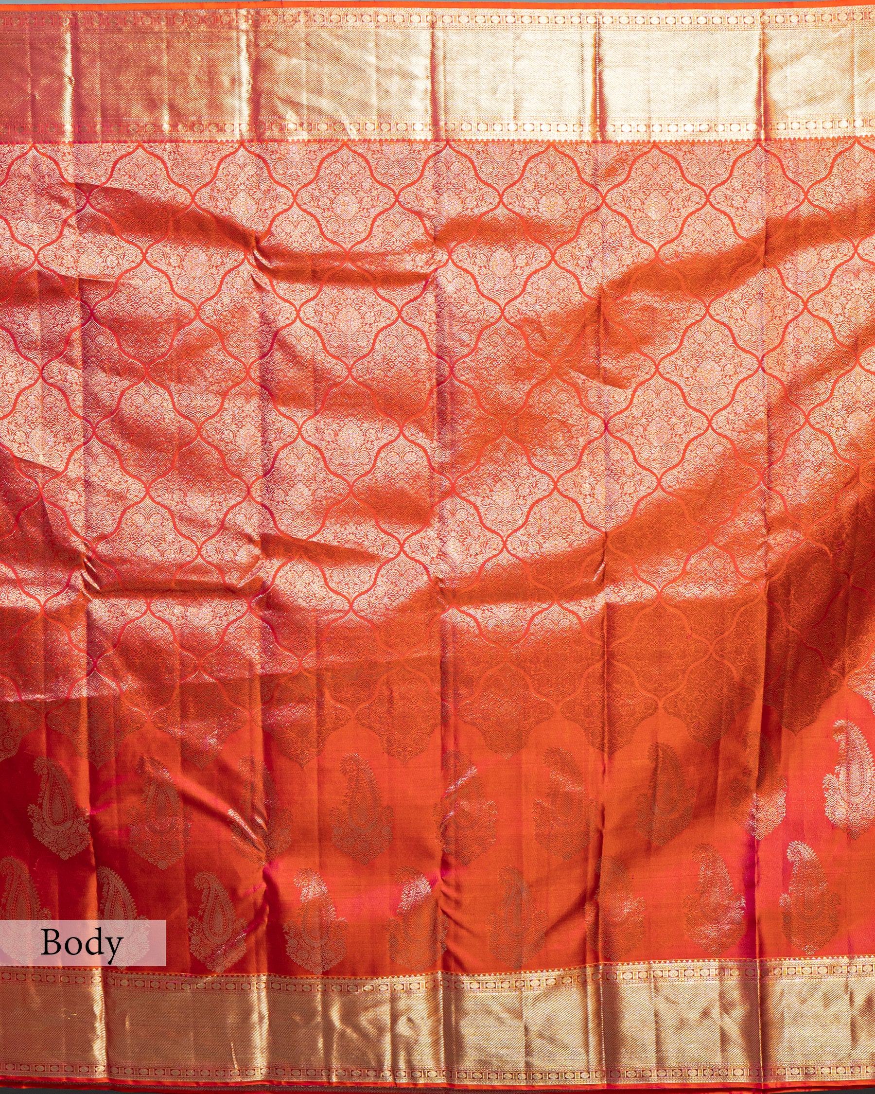 KANJEEVARAM SILK SAREE WITH PAISLEY BUTTI BORDER
