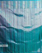 INDIGO KANJEEVARAM SILK SAREE WITH CHATAI WEAVE