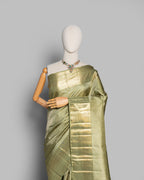PASTEL GREEN KANJEEVARAM SILK SAREE WITH DOUBLE BORDER