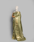 PASTEL GREEN KANJEEVARAM SILK SAREE WITH DOUBLE BORDER