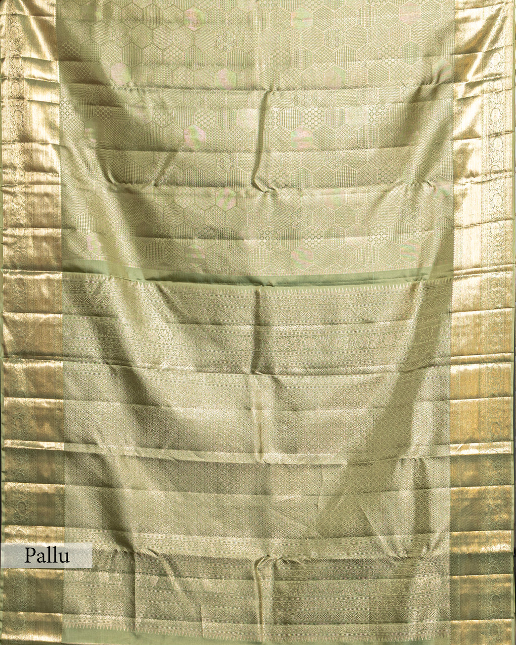 PASTEL GREEN KANJEEVARAM SILK SAREE WITH DOUBLE BORDER