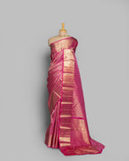 FUCHSIA KANJEEVARAM SILK SAREE WITH JAAL WEAVING