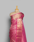 FUCHSIA KANJEEVARAM SILK SAREE WITH JAAL WEAVING