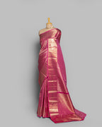 FUCHSIA KANJEEVARAM SILK SAREE WITH JAAL WEAVING