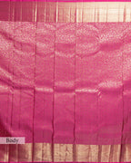 FUCHSIA KANJEEVARAM SILK SAREE WITH JAAL WEAVING