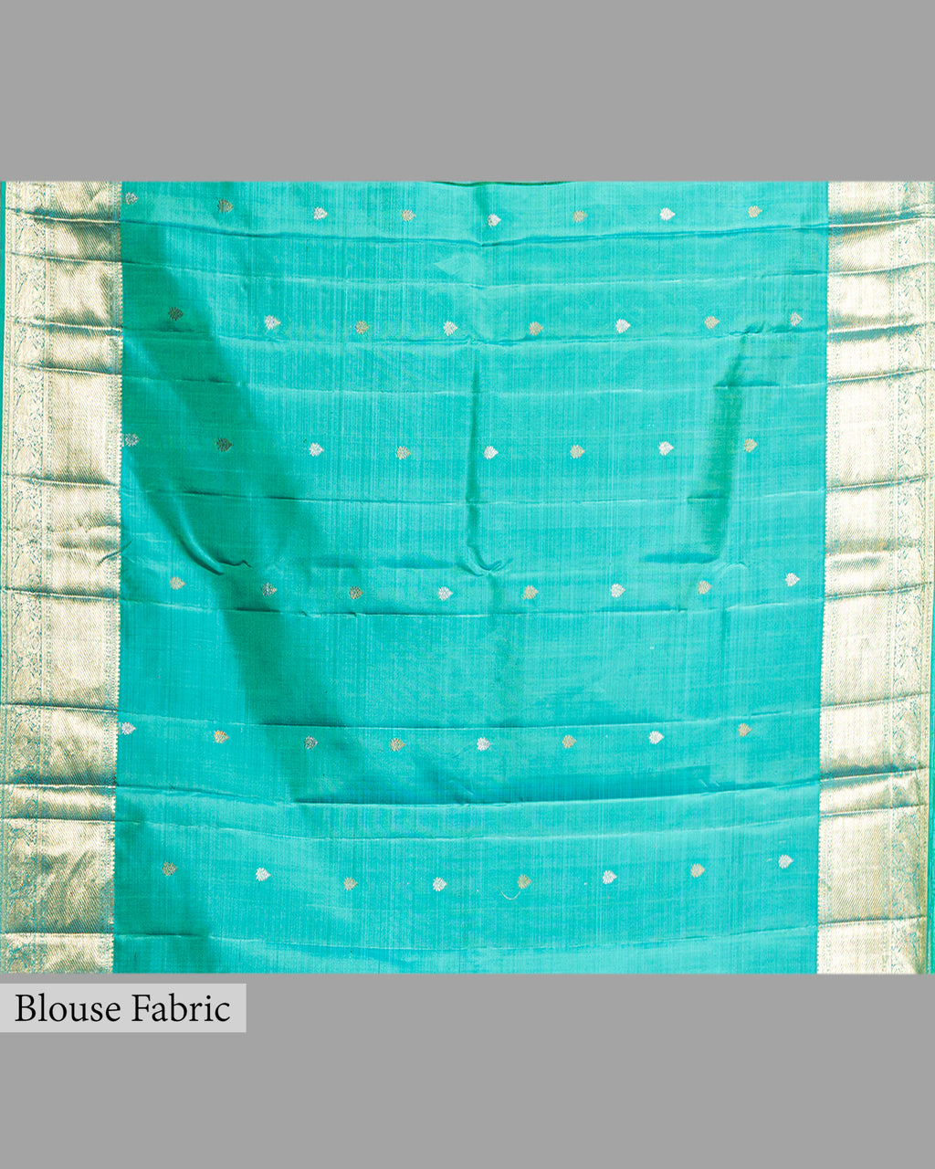 CYAN BLUE KANJEEVARAM SILK SAREE WITH DOUBLE BORDER