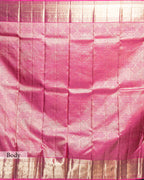 CARNATION KANJEEVARAM SILK SAREE WITH LAGDI-PATTA BORDER