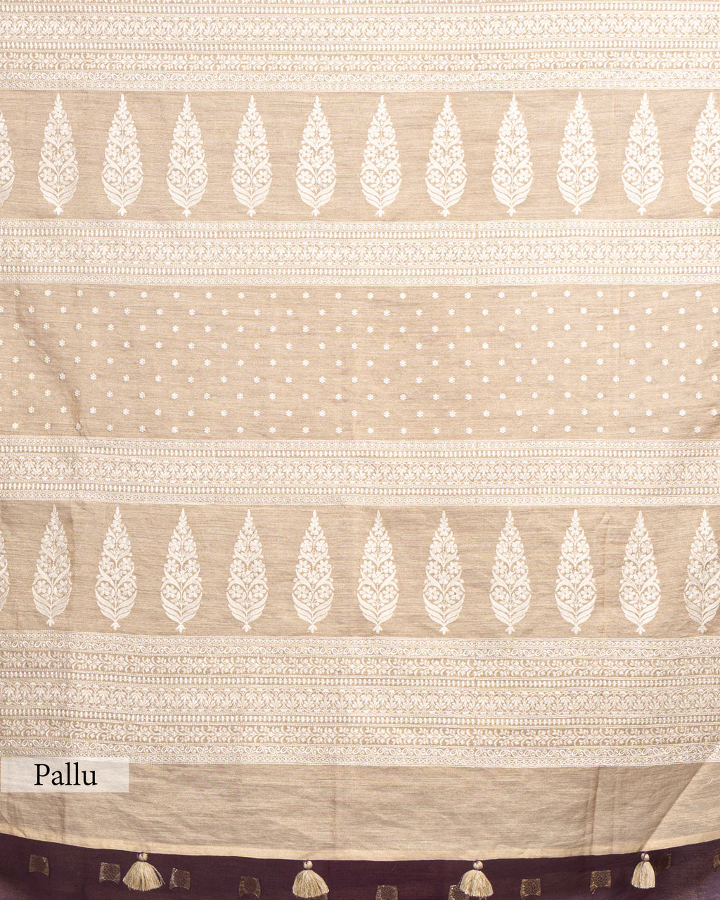 DUSTY MAUVE RESHAM THREAD WORK TUSSAR SILK SAREE