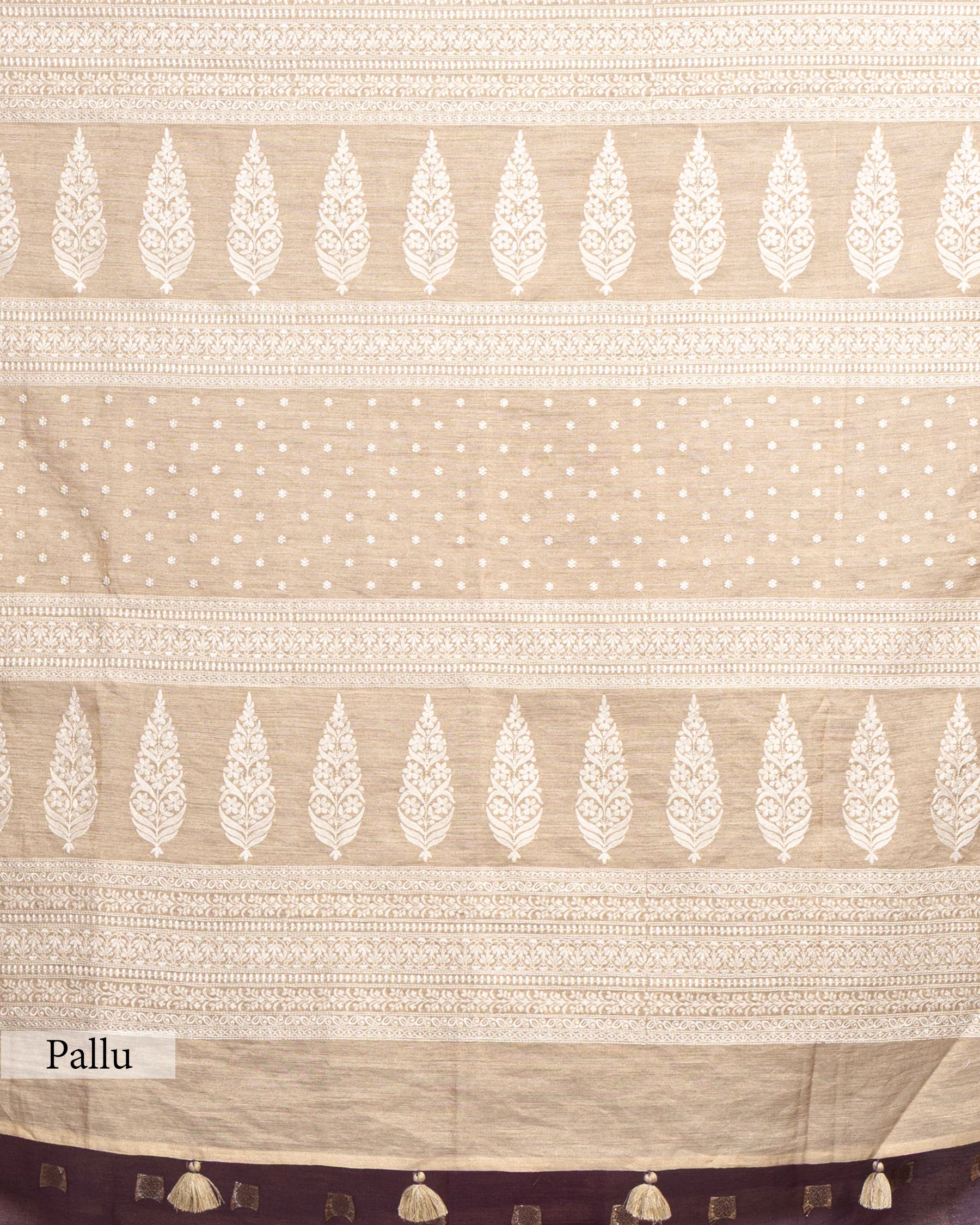 DUSTY MAUVE RESHAM THREAD WORK TUSSAR SILK SAREE