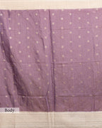DUSTY MAUVE RESHAM THREAD WORK TUSSAR SILK SAREE
