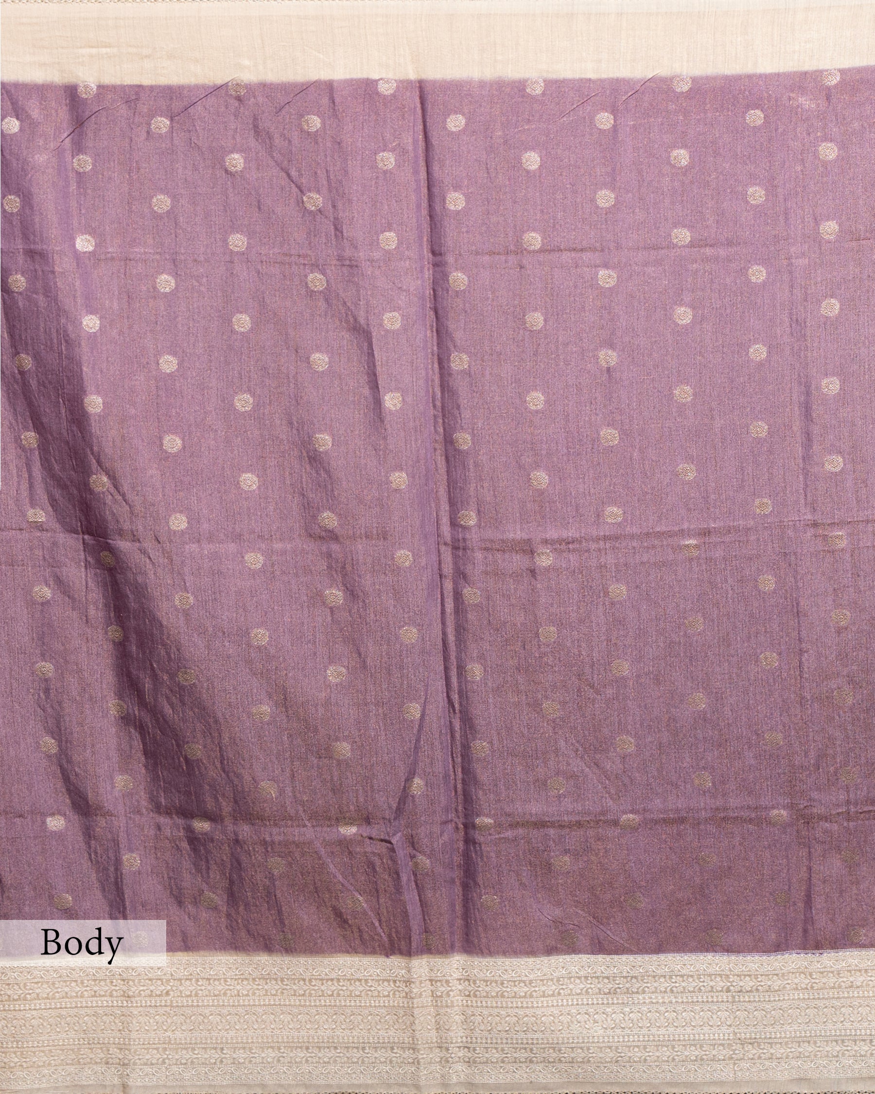 DUSTY MAUVE RESHAM THREAD WORK TUSSAR SILK SAREE