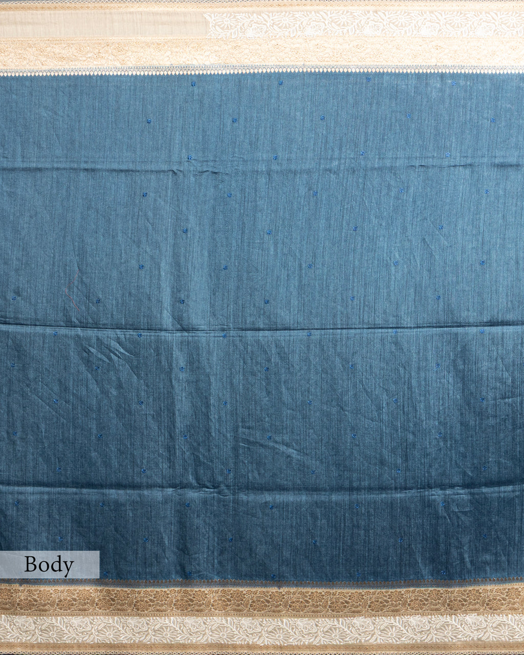 MIST BLUE HANDLOOM TUSSAR SILK SAREE