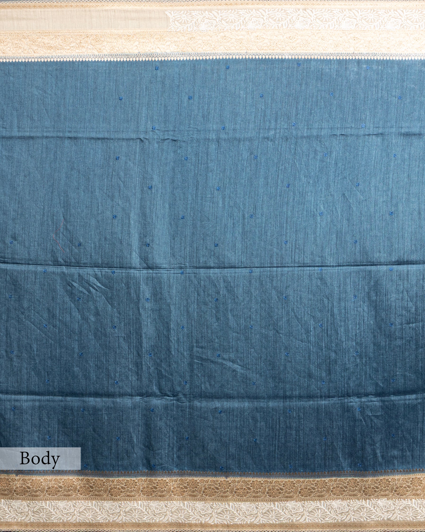 MIST BLUE HANDLOOM TUSSAR SILK SAREE