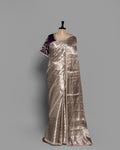 SILVER ROYAL PURPLE BANARASI TISSUE SAREE
