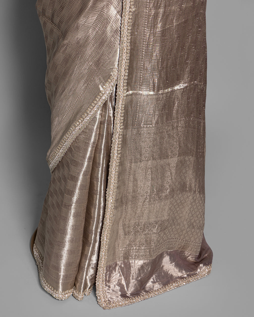SILVER ROYAL PURPLE BANARASI TISSUE SAREE