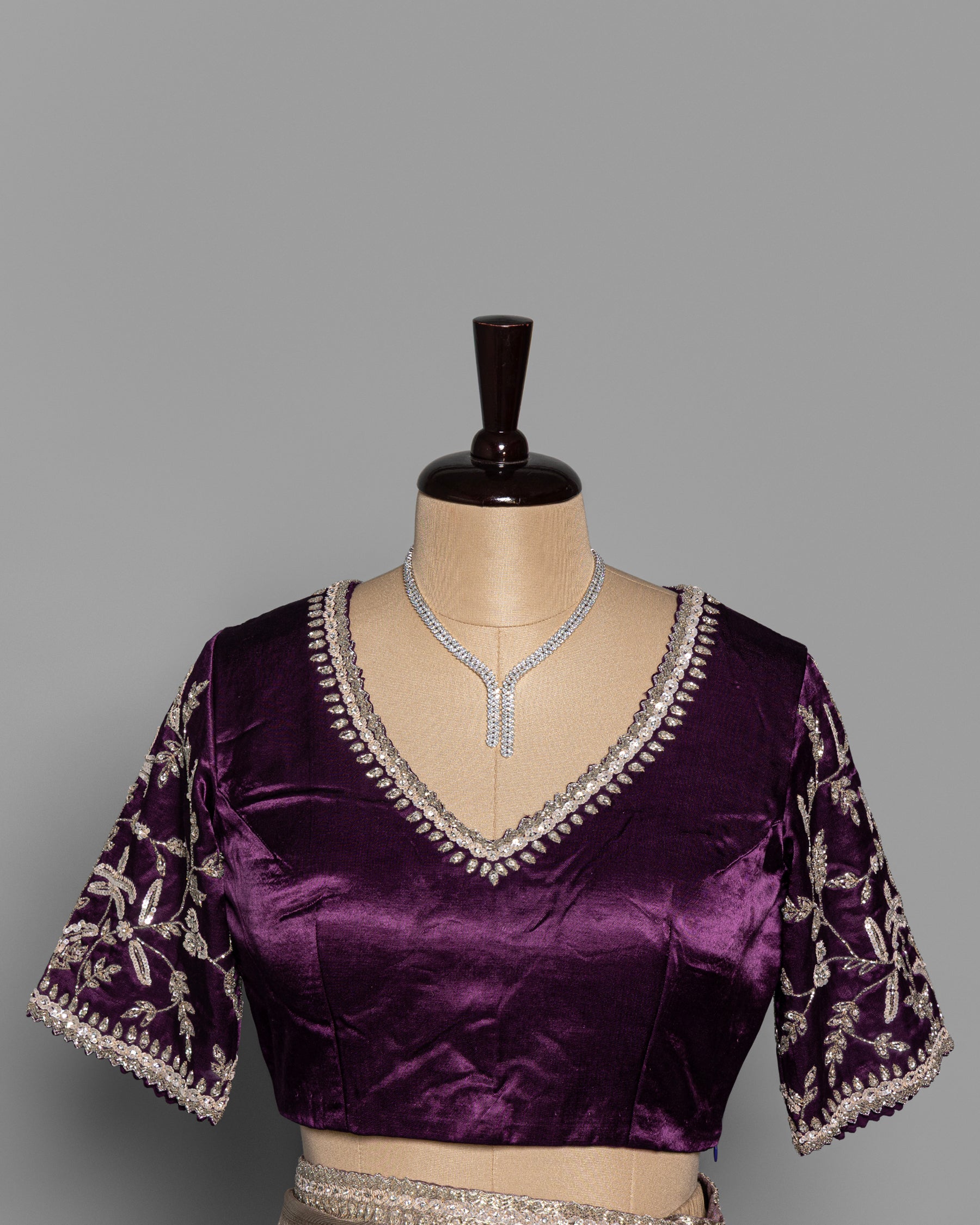 SILVER ROYAL PURPLE BANARASI TISSUE SAREE