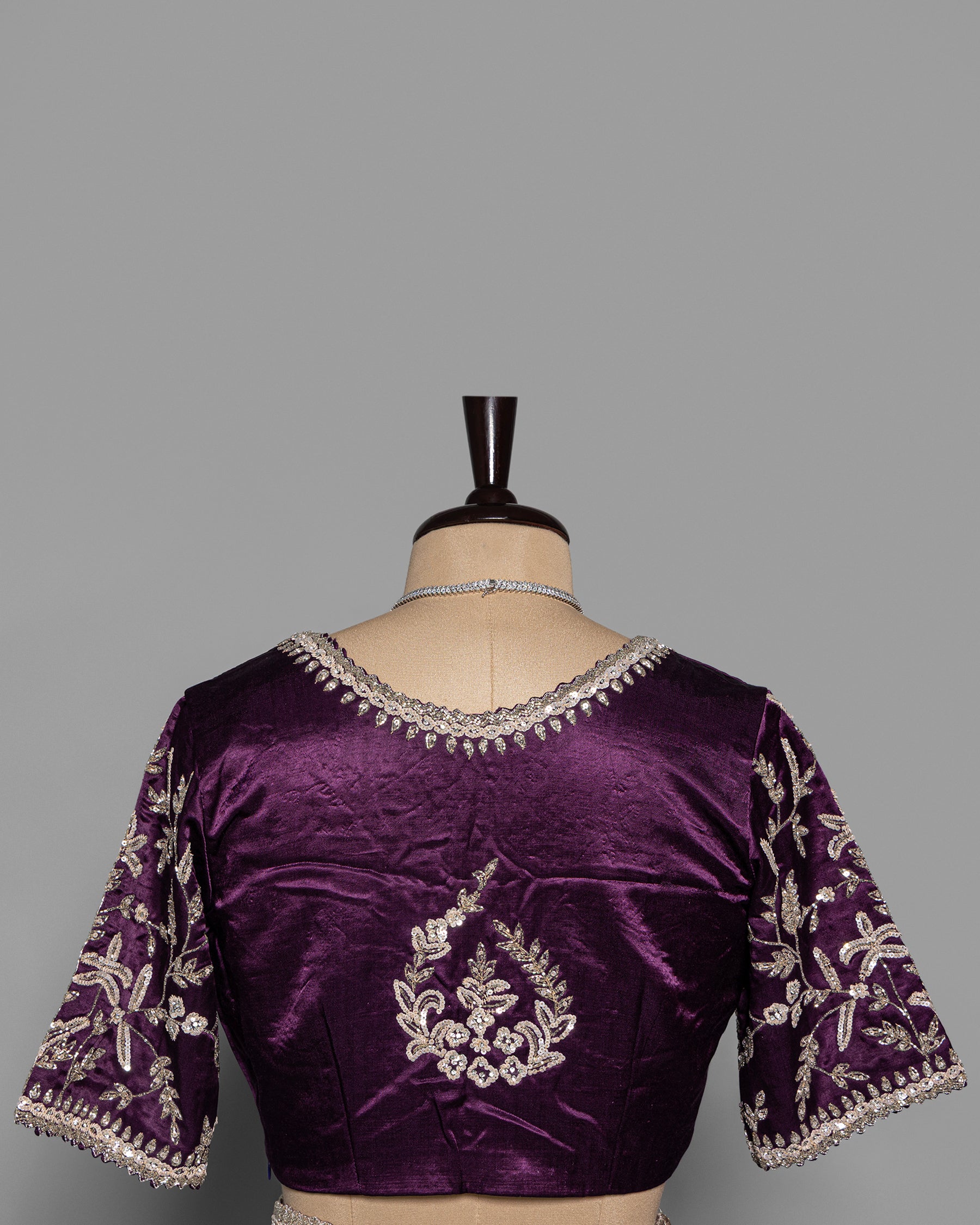 SILVER ROYAL PURPLE BANARASI TISSUE SAREE