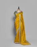 MUSTARD DESIGNER ORGANZA SAREE WITH HAND EMBELLISHMENTS