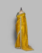 MUSTARD DESIGNER ORGANZA SAREE WITH HAND EMBELLISHMENTS