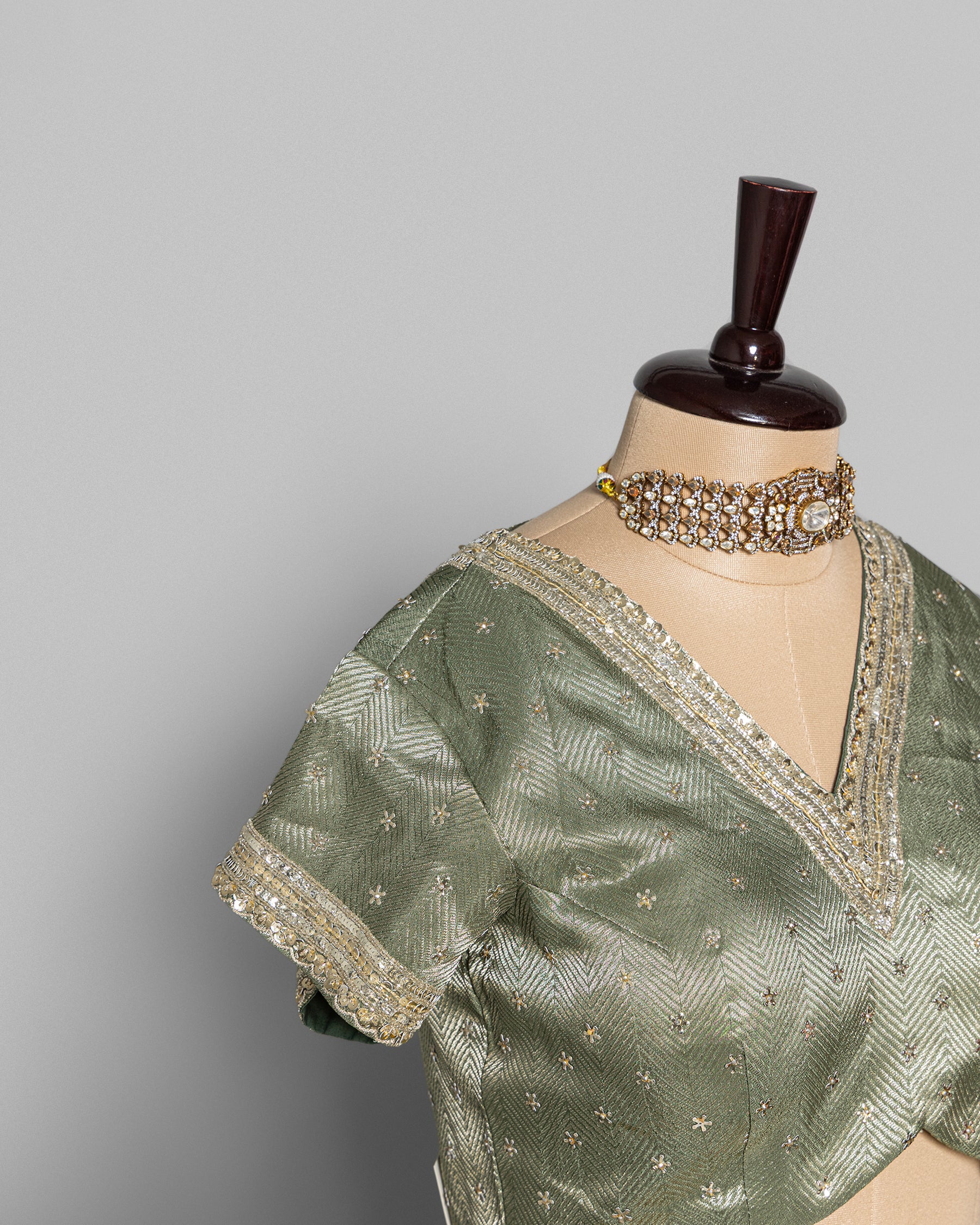 MUSTARD DESIGNER ORGANZA SAREE WITH HAND EMBELLISHMENTS