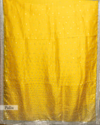 MUSTARD DESIGNER ORGANZA SAREE WITH HAND EMBELLISHMENTS