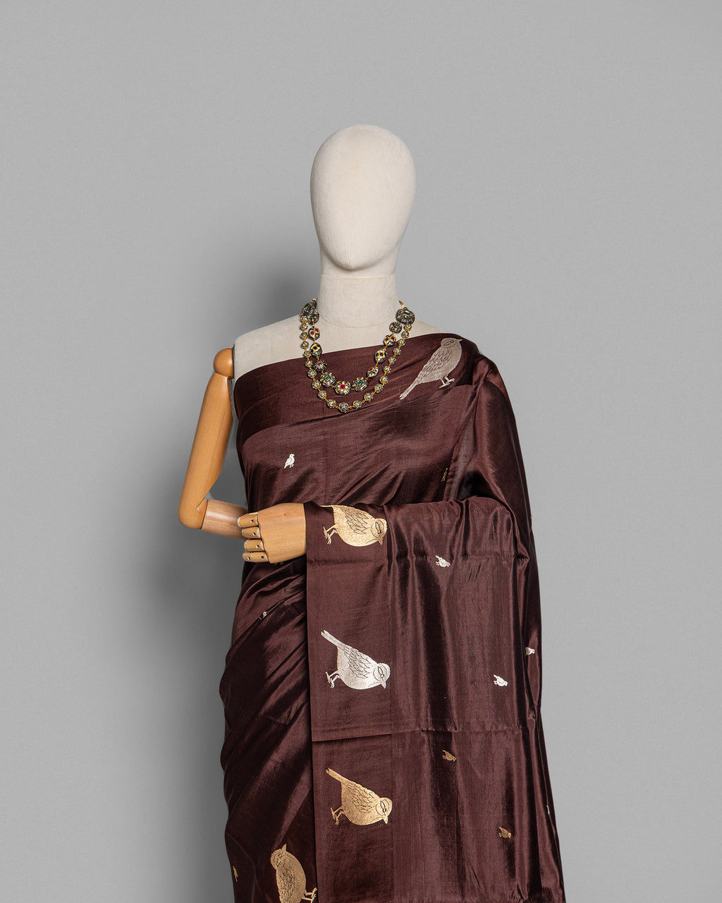 COFFEE BROWN TRADITIONAL SILK WOVEN SAREE