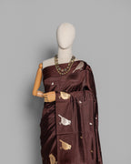 COFFEE BROWN TRADITIONAL SILK WOVEN SAREE