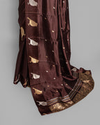 COFFEE BROWN TRADITIONAL SILK WOVEN SAREE