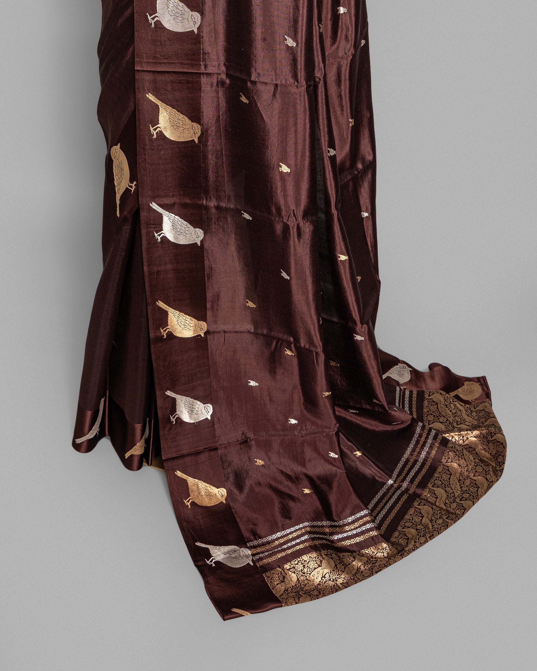 COFFEE BROWN TRADITIONAL SILK WOVEN SAREE