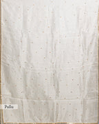 IVORY DESIGNER ORGANZA SAREE WITH SEQUIN & PEARL WORK