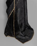 EBONY DESIGNER ORGANZA SAREE WITH SEQUIN & PEARL WORK