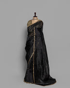 EBONY DESIGNER ORGANZA SAREE WITH SEQUIN & PEARL WORK