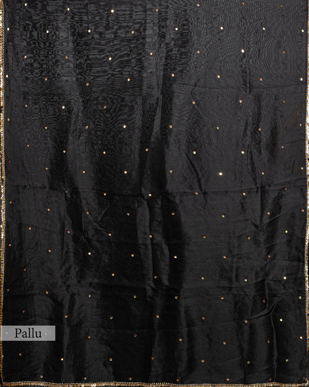 EBONY DESIGNER ORGANZA SAREE WITH SEQUIN & PEARL WORK