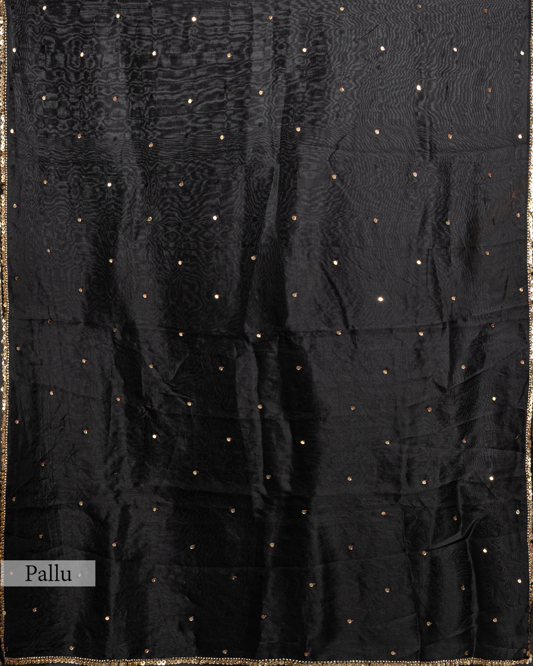 EBONY DESIGNER ORGANZA SAREE WITH SEQUIN & PEARL WORK