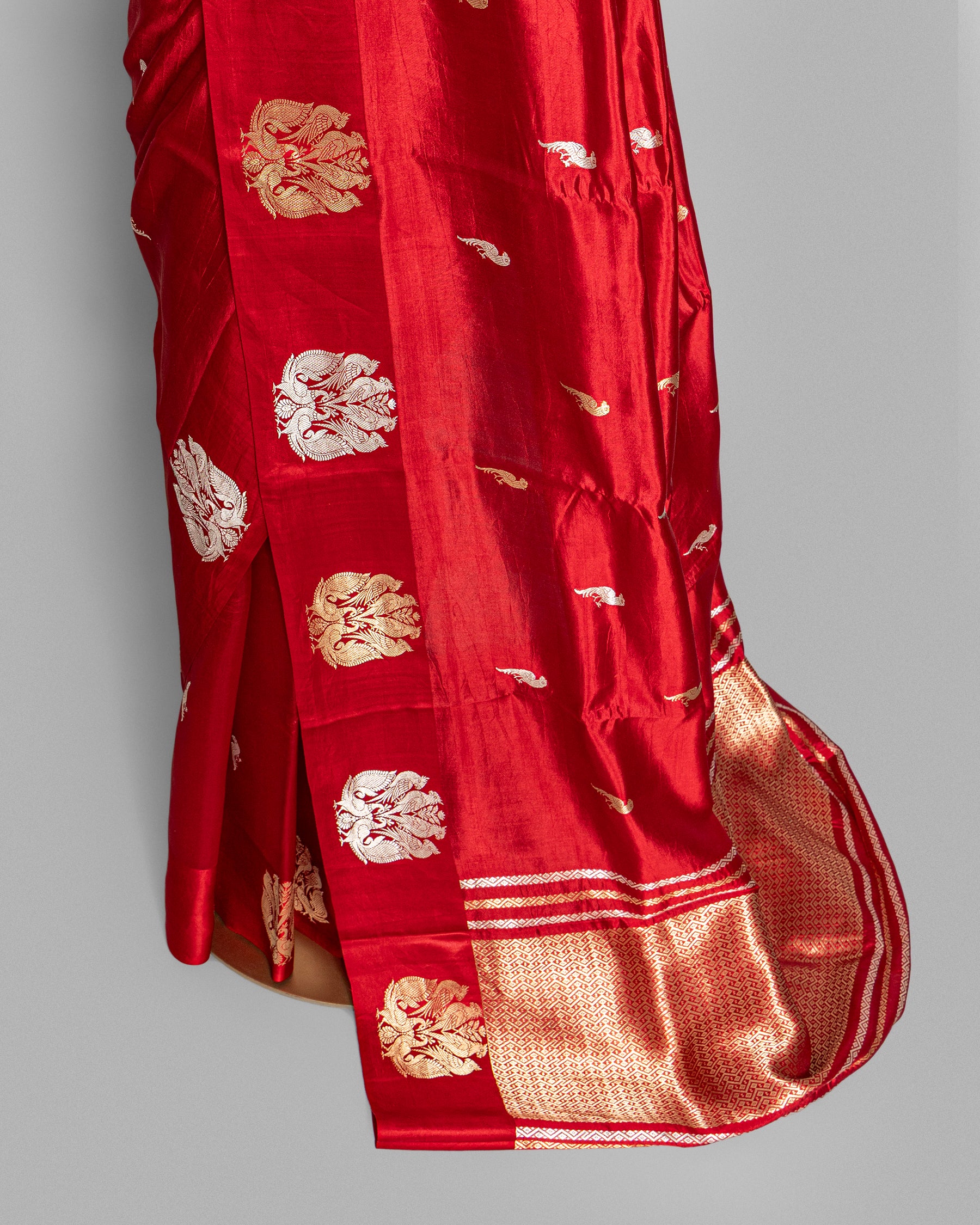 CRIMSON RED SOFT SILK BANARASI SAREE