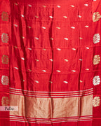 CRIMSON RED SOFT SILK BANARASI SAREE