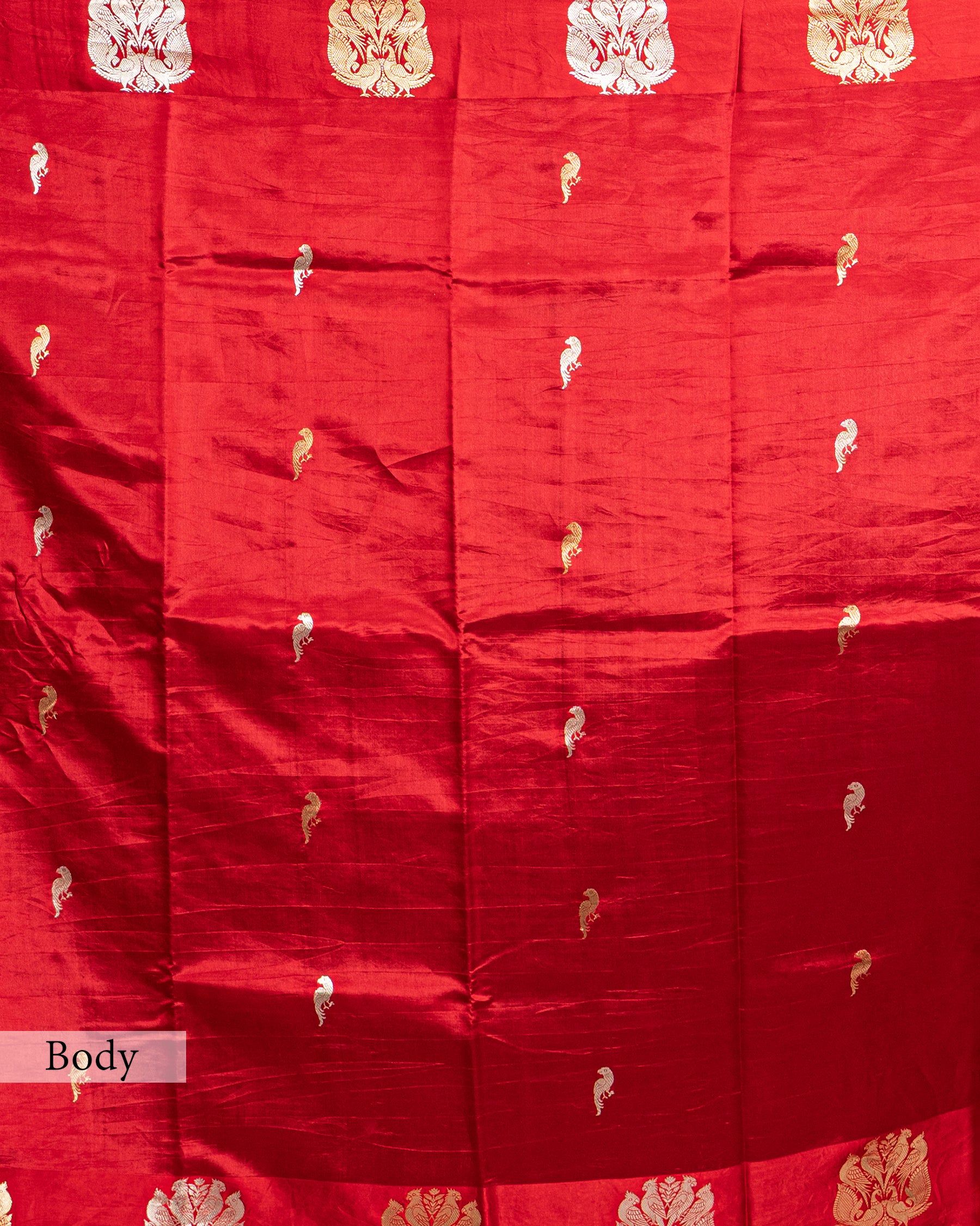 CRIMSON RED SOFT SILK BANARASI SAREE