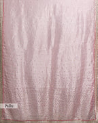 LIGHT ROSE DESIGNER ORGANZA SAREE WITH HAND EMBELLISHMENTS