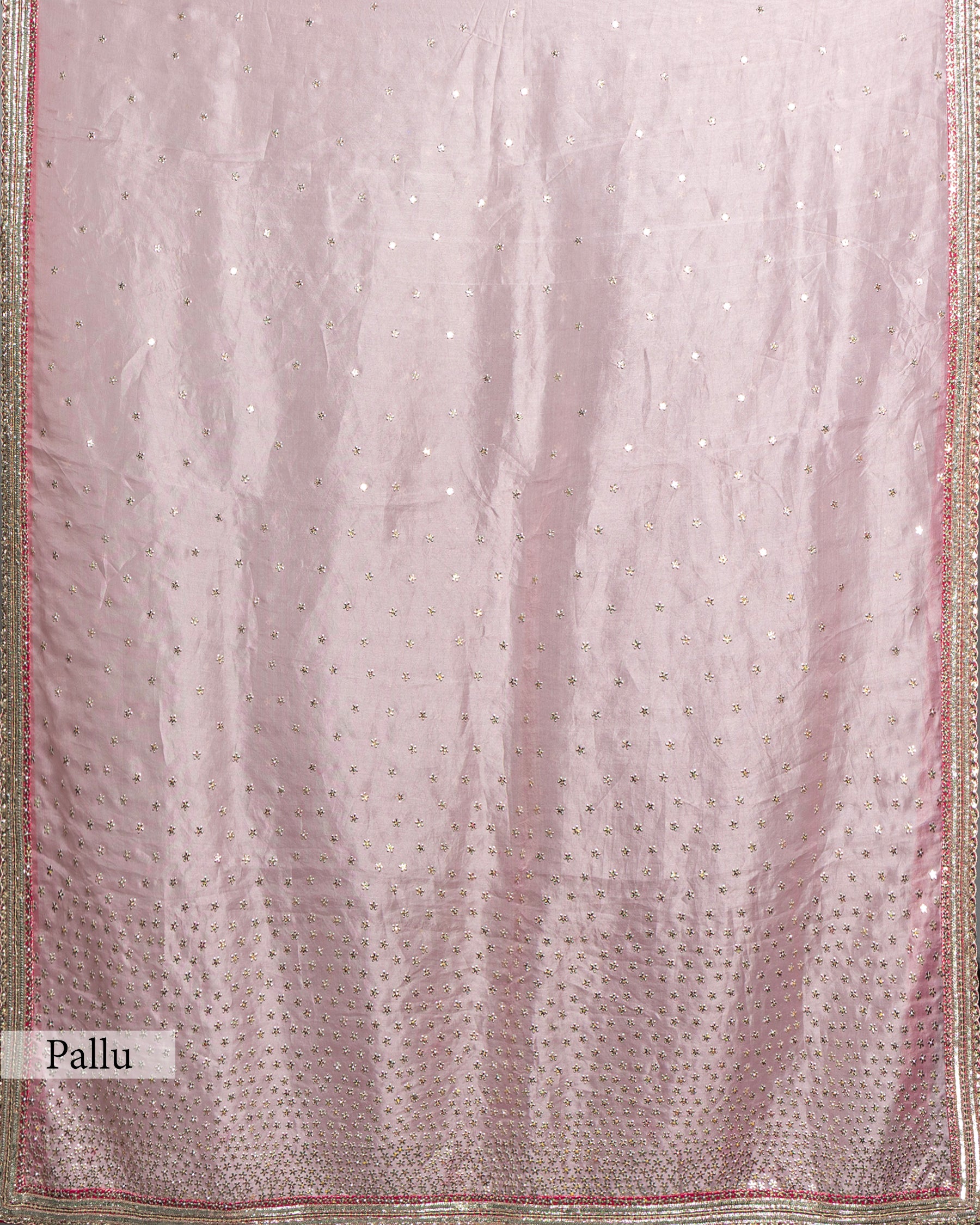 LIGHT ROSE DESIGNER ORGANZA SAREE WITH HAND EMBELLISHMENTS