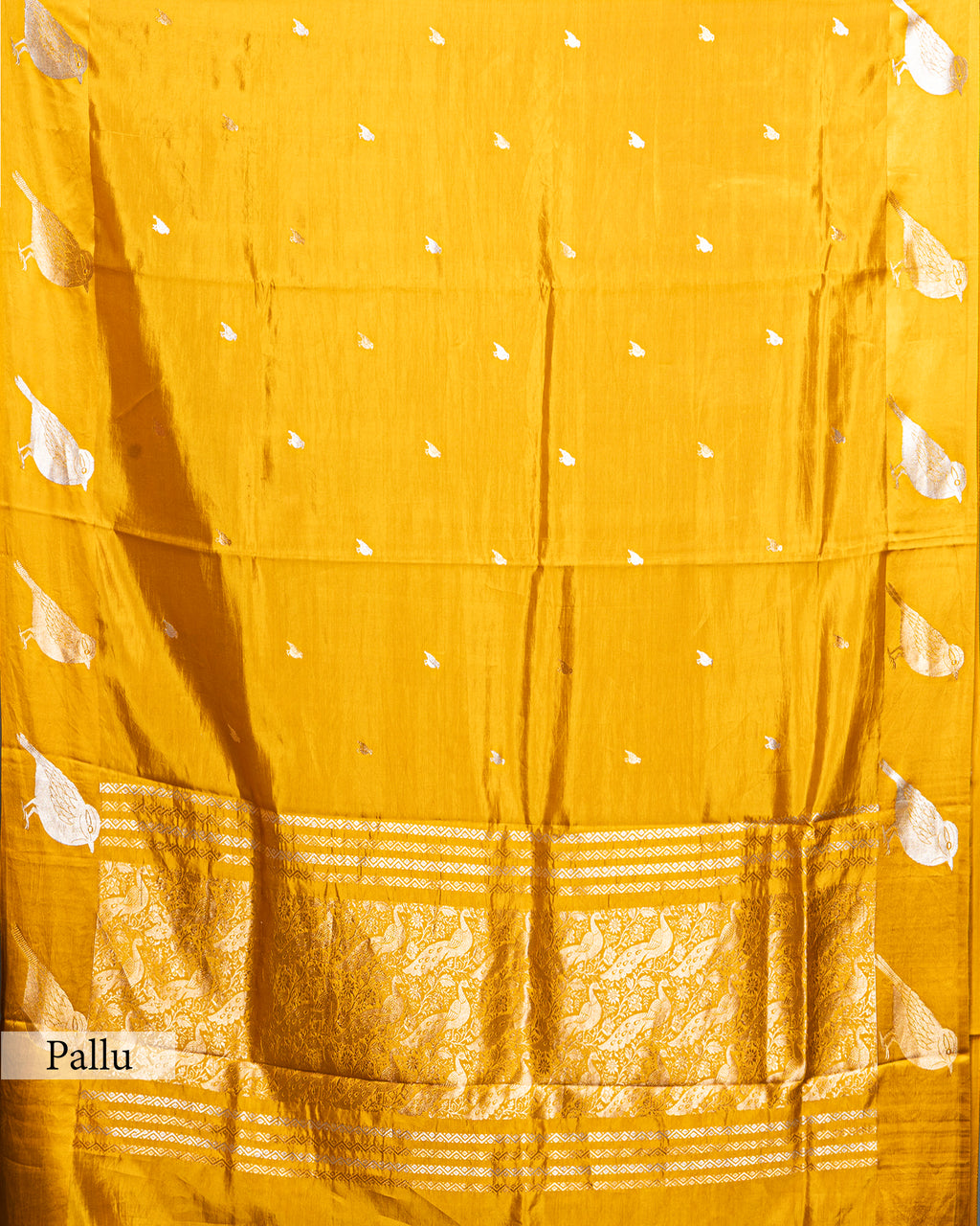 MUSTARD YELLOW TRADITIONAL SILK WOVEN SAREE
