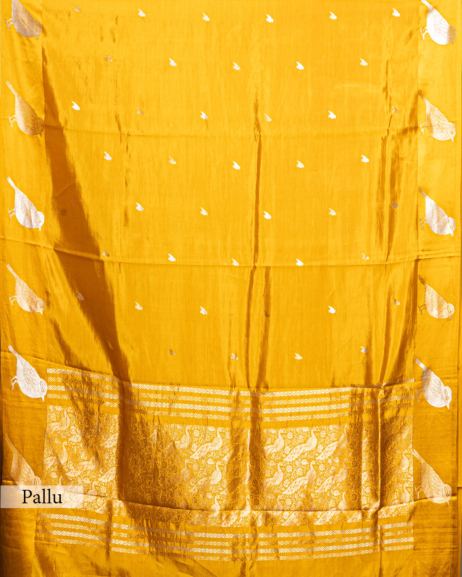 MUSTARD YELLOW TRADITIONAL SILK WOVEN SAREE