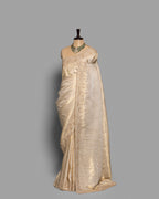 EMBELLISHED IVORY BANARASI SILK SAREE