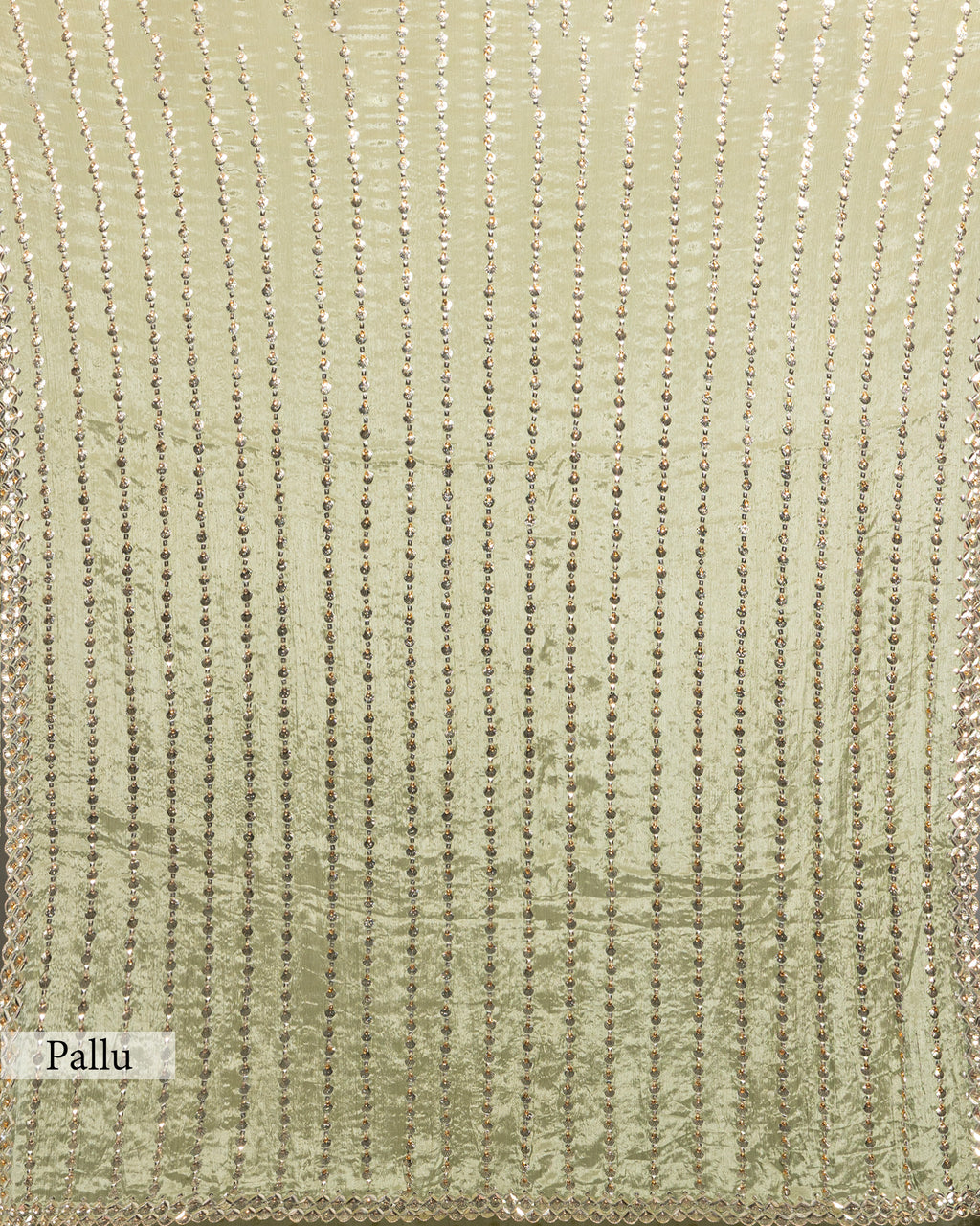 SHIMMER GREEN CRUSHED CHIFFON SAREE