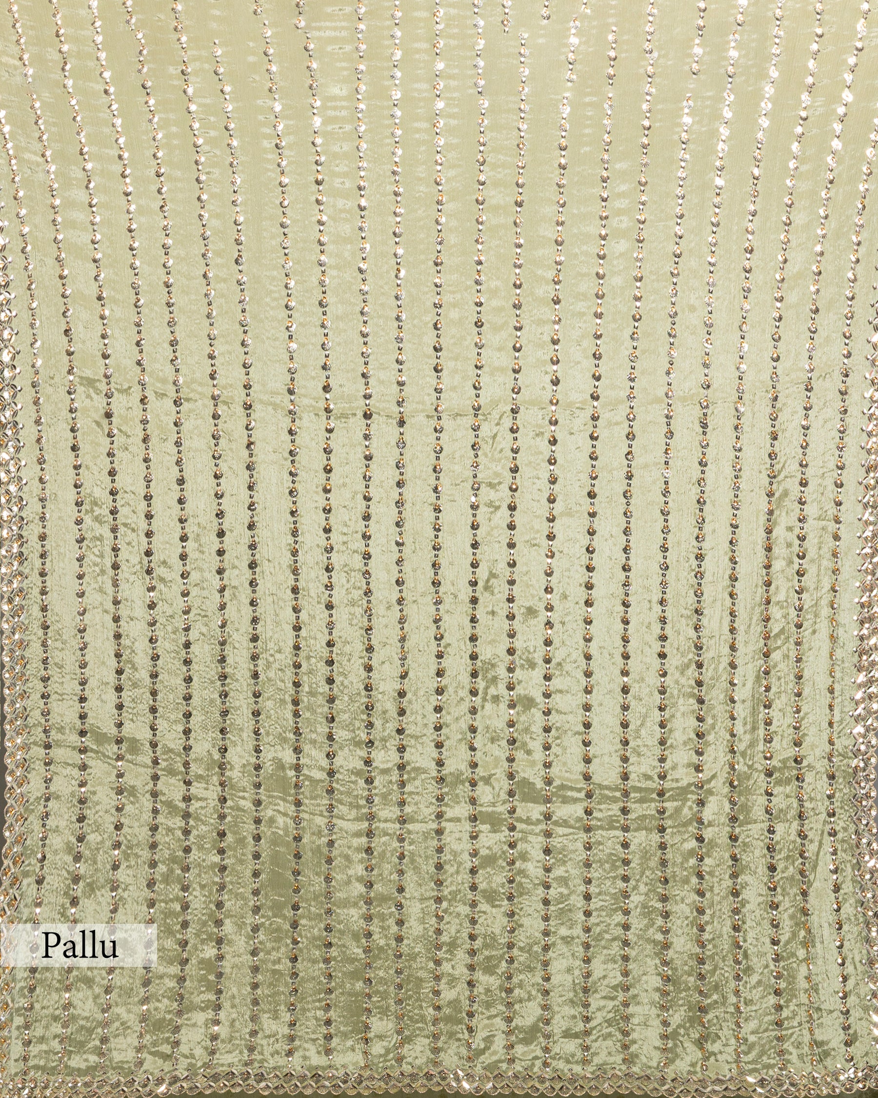 SHIMMER GREEN CRUSHED CHIFFON SAREE