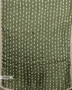 MEHENDI GREEN EMBELLISHED CRUSHED CHIFFON SAREE